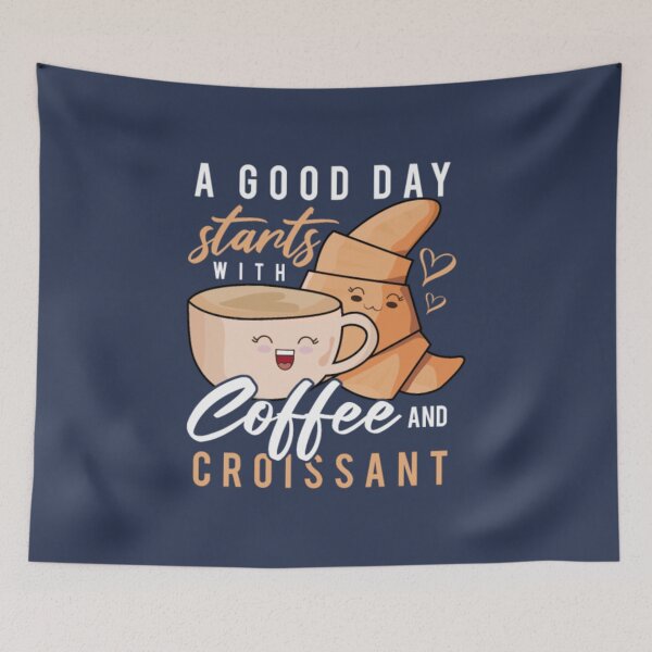 Item preview, Cute Croissant Coffee Morning Breakfast Baker designed and sold by GoldAmour.