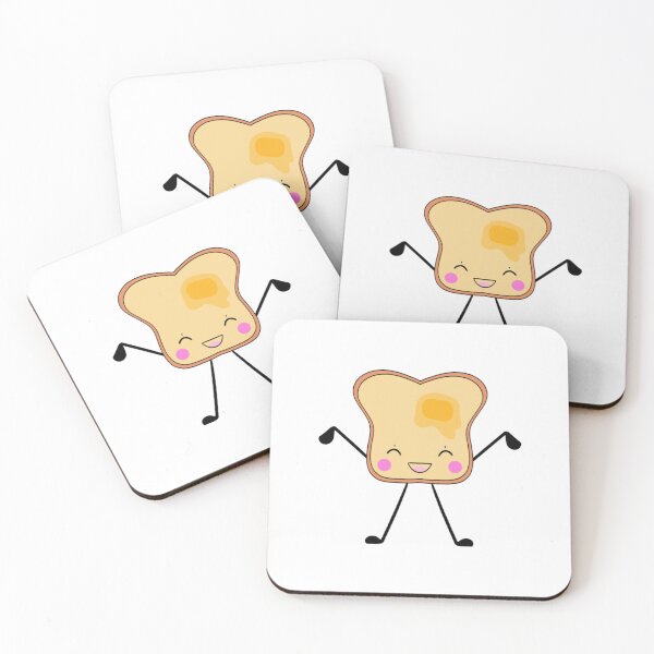 Item preview, Cute dancing happy Kawaii baby toast cartoon designed and sold by GoldAmour.
