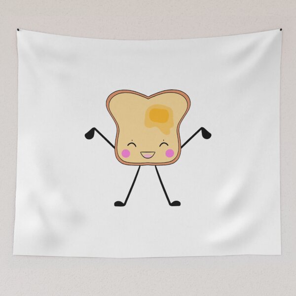 Item preview, Cute dancing happy Kawaii baby toast cartoon designed and sold by GoldAmour.