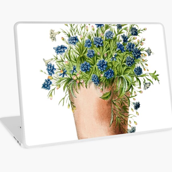 Blue Flowers Vase Laptop Skin