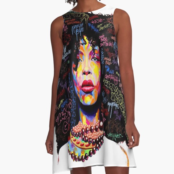 Graffiti Hair A-Line Dress