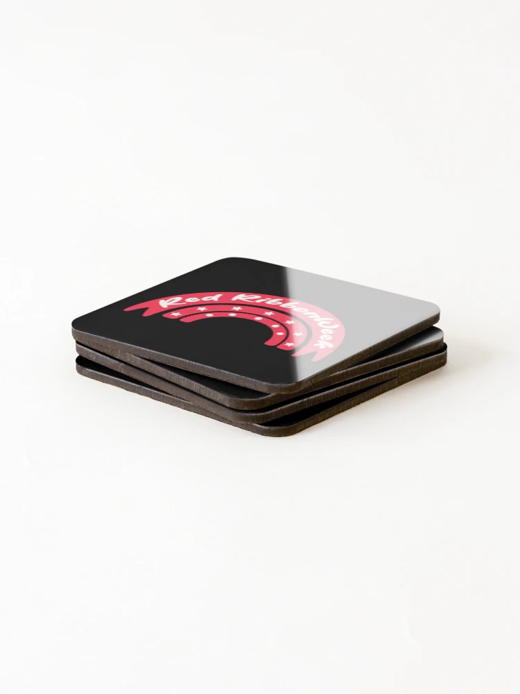 Thumbnail 4 of 5, Coasters (Set of 4), Red Ribbon Week | Red Ribbon Week Awareness designed and sold by THROUGH-LIFE.