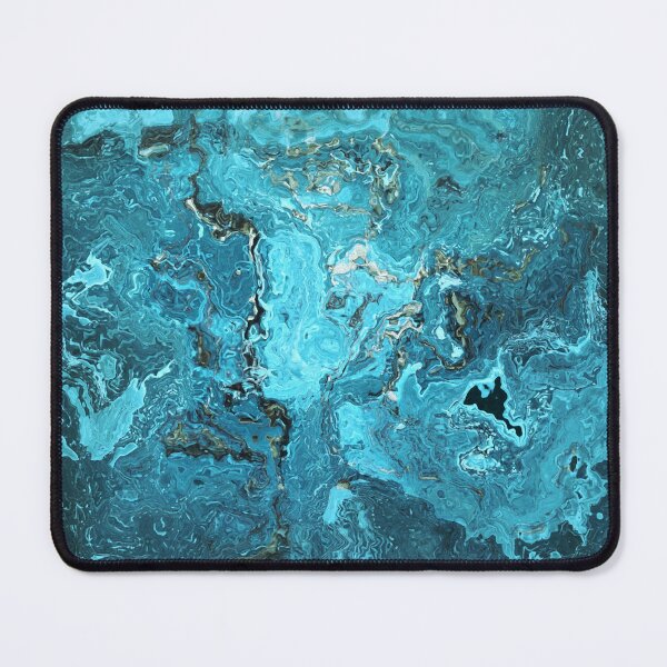 Item preview, Blue Marble Look Abstract in Shades of Blue Cyan Turquoise Grayish Blue 3 of 4 designed and sold by Beachy.