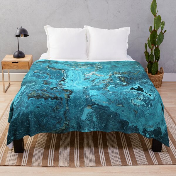 Item preview, Blue Marble Look Abstract in Shades of Blue Cyan Turquoise Grayish Blue 3 of 4 designed and sold by Beachy.