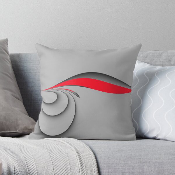 Grey and red Throw Pillow