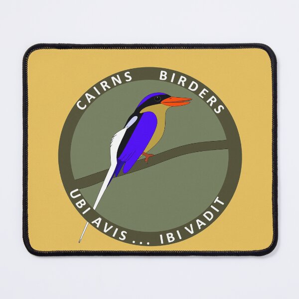 Item preview, Buff-breasted Paradise Kingfisher with Cairns Birders motto designed and sold by CairnsBirders.