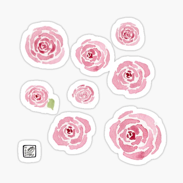 Cool Tone Rose Sticker Sheet