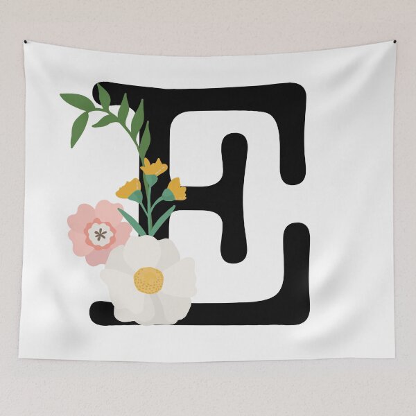 Item preview, Monogram Letter E Typewriter Font Modern Flowers designed and sold by AlphaWords.