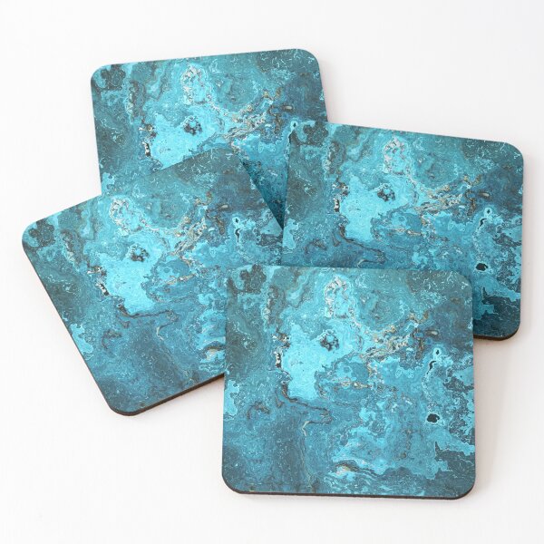 Item preview, Blue Marble Look Abstract in Shades of Blue Cyan Turquoise Grayish Blue 4 of 4 designed and sold by Beachy.