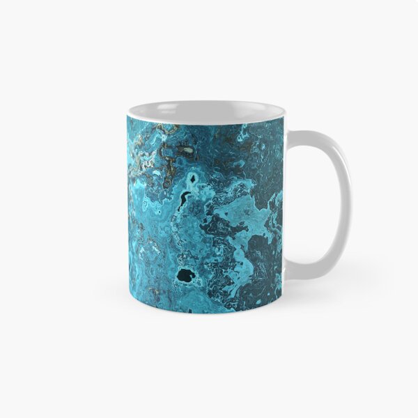 Item preview, Blue Marble Look Abstract in Shades of Blue Cyan Turquoise Grayish Blue 4 of 4 designed and sold by Beachy.