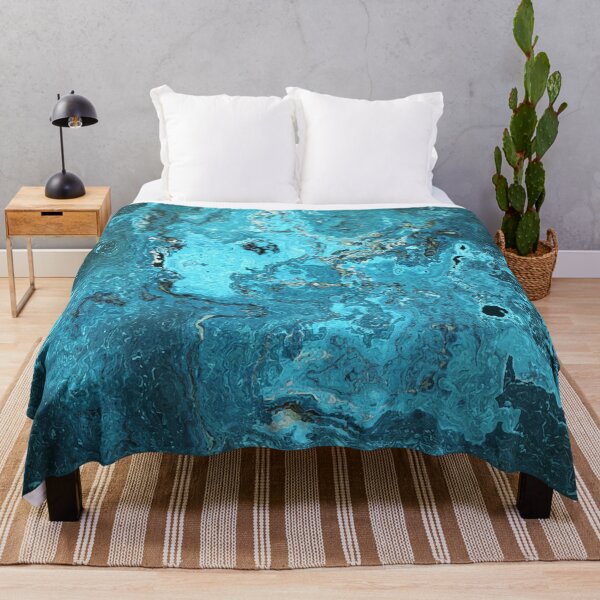 Item preview, Blue Marble Look Abstract in Shades of Blue Cyan Turquoise Grayish Blue 4 of 4 designed and sold by Beachy.