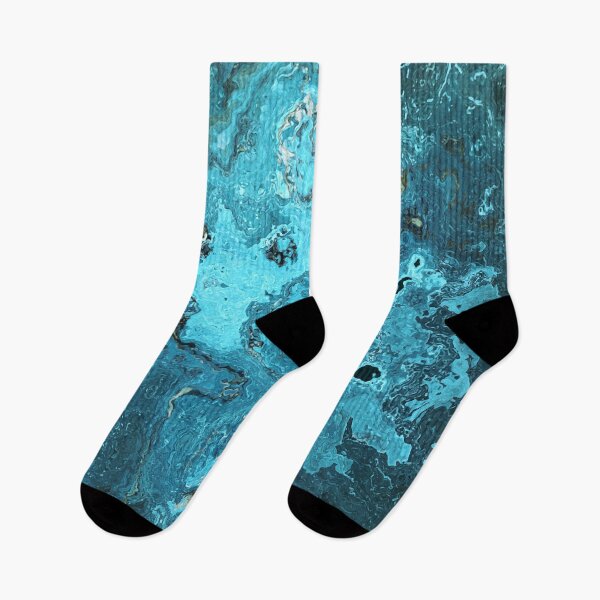 Item preview, Blue Marble Look Abstract in Shades of Blue Cyan Turquoise Grayish Blue 4 of 4 designed and sold by Beachy.