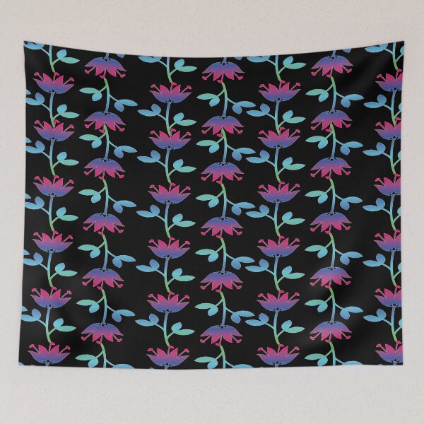 Item preview, Tropical Flowers Pattern with Black  Background designed and sold by FlippinTurtles.