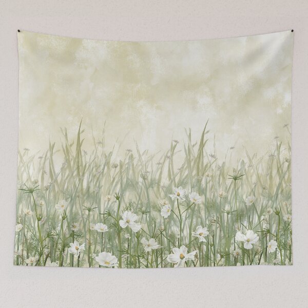 Item preview, White Cosmos Flowers on oyster designed and sold by pdstudio24.