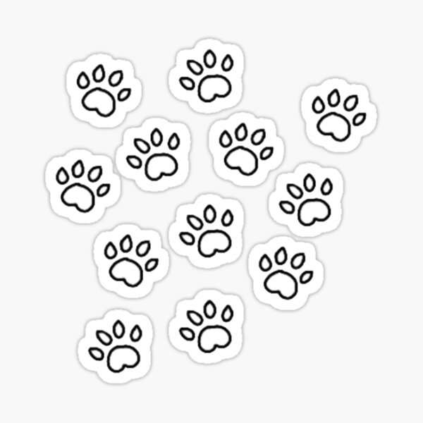 "paw prints sticker" Sticker for Sale by ChloeArtDesigns Redbubble