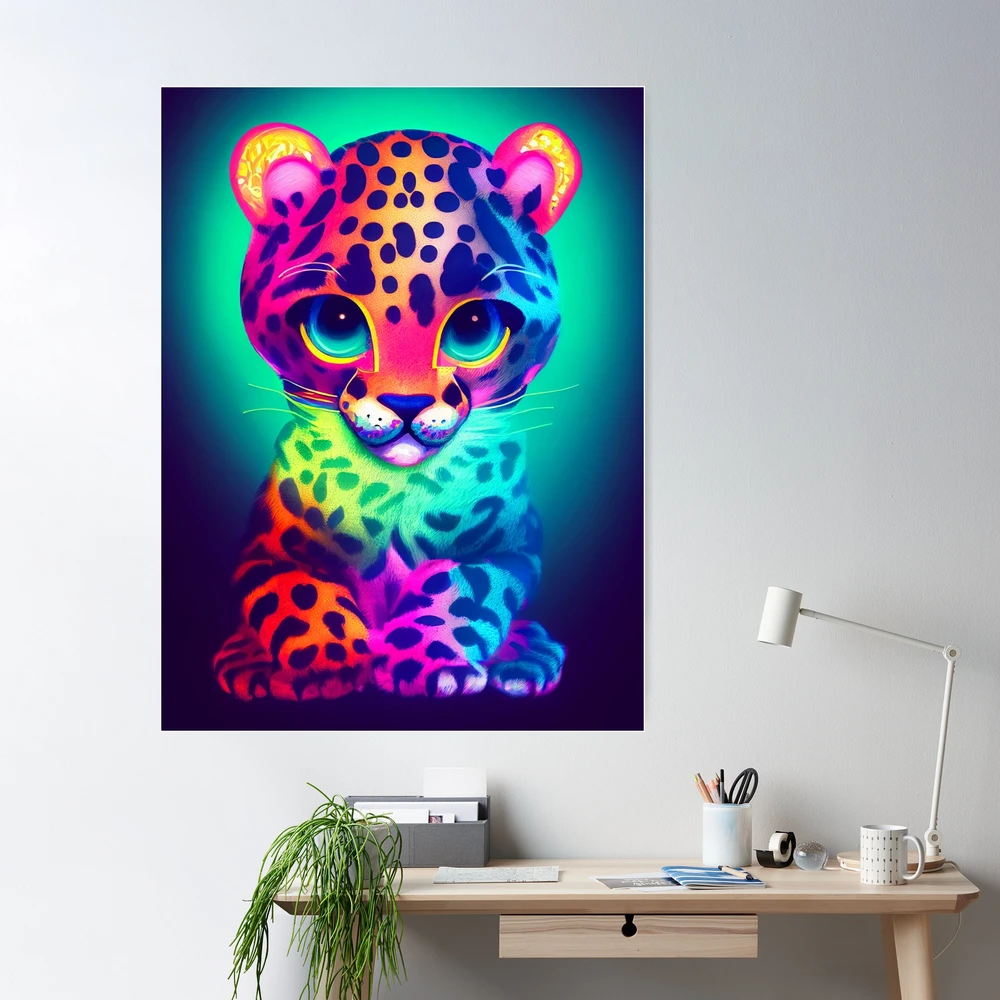 NEON BABY LEOPARD Poster for Sale by GloriaSanchez