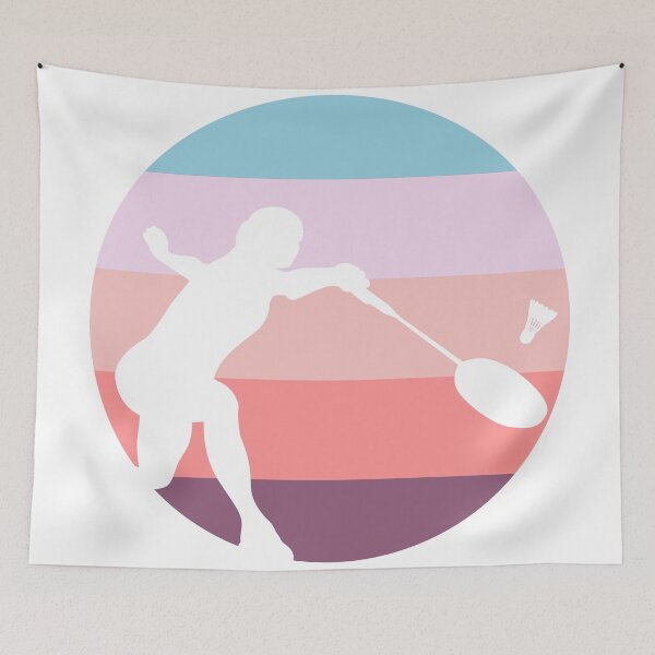 Item preview, Badminton Sports with white silhouette player and shuttlecock  designed and sold by Designs by Lee.