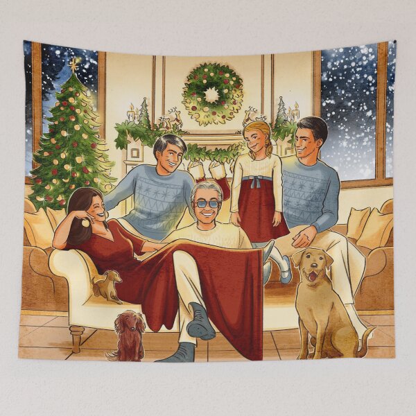 Item preview, Andrea Bocelli Family Christmas Art designed and sold by BryannaLaRussa.