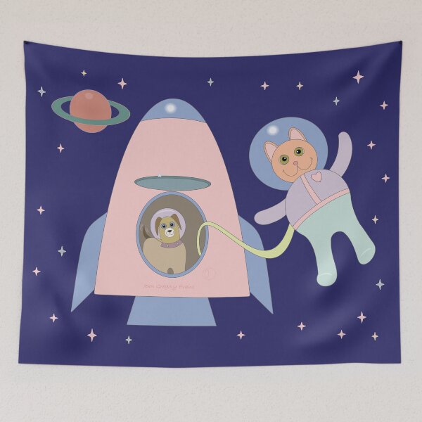 Item preview, SPACEWALKER LETS CAT GO FIRST designed and sold by Jean Gregory Evans.