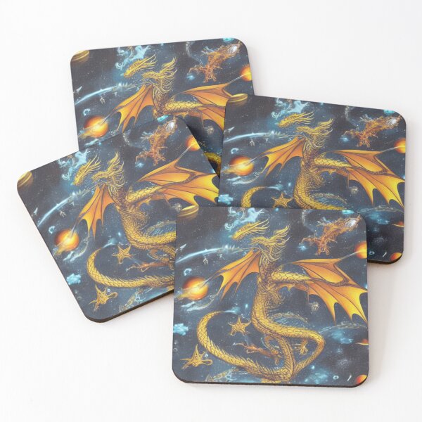Item preview, Gold dragon in space designed and sold by ArtySaxon.
