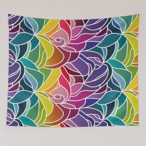 Item preview, Rainbow Colored Stained Glass Vibrant and Colorful Positive Vibes LGBT  designed and sold by CGSGraphics.