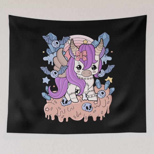 Item preview, Chibi Horror Unicorn Creepy Kawaii Gift Pastel Goth designed and sold by DSWShirts.