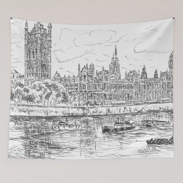 Item preview, HOUSES OF PARLIAMENT VIEWED FROM THE RIVER THAMES  designed and sold by Mackenzie Moulton International Artist .