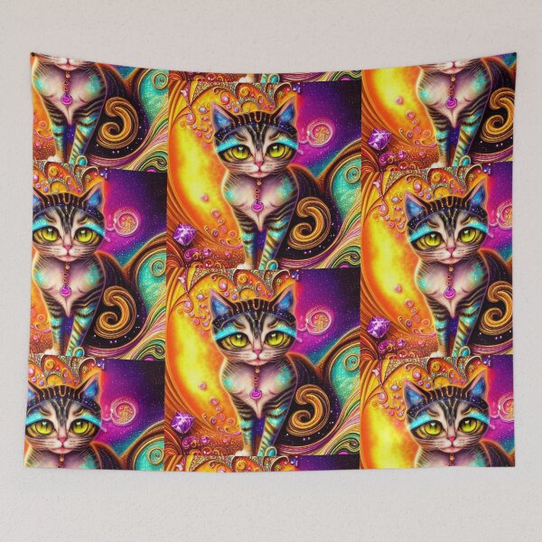 Item preview, Beautiful Siamese Cat Oil Painting with flowers in background designed and sold by ManifestoDesign.