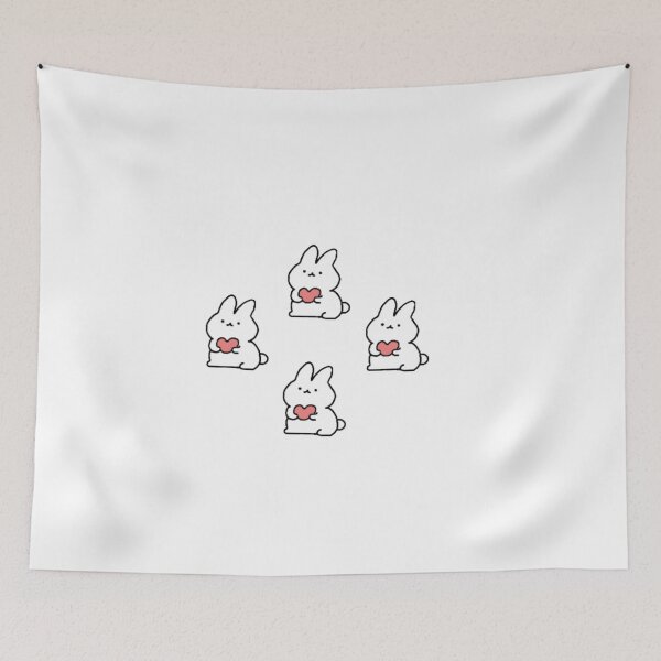 Item preview, bunnies with hearts sticker designed and sold by ChloeArtDesigns.
