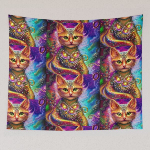 Item preview, Beautiful Siamese Cat Oil Painting with flowers in background designed and sold by ManifestoDesign.