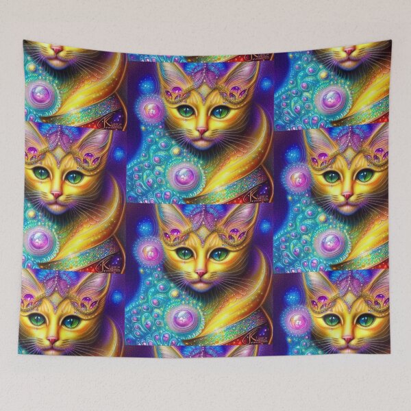 Item preview, Beautiful Siamese Cat Oil Painting with flowers in background designed and sold by ManifestoDesign.