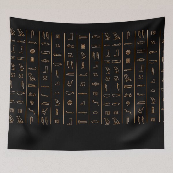 Item preview, Ancient Egyptian hieroglyphs - Black and gold Shower Curtain 2023 designed and sold by ASLI-SH.