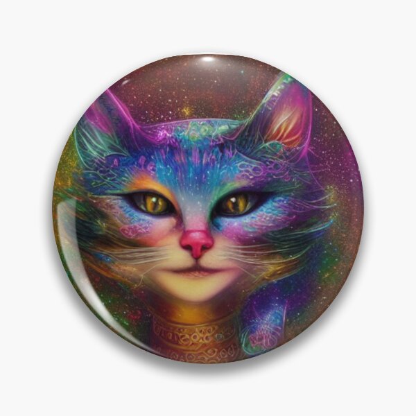 Item preview, Beautiful Fantasy Whimsical Cat Oil Painting with flowers in background designed and sold by ManifestoDesign.