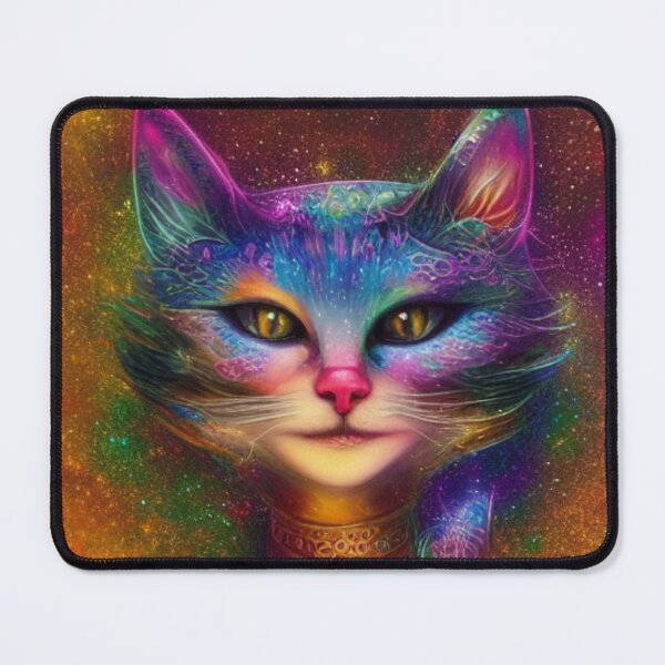 Item preview, Beautiful Fantasy Whimsical Cat Oil Painting with flowers in background designed and sold by ManifestoDesign.