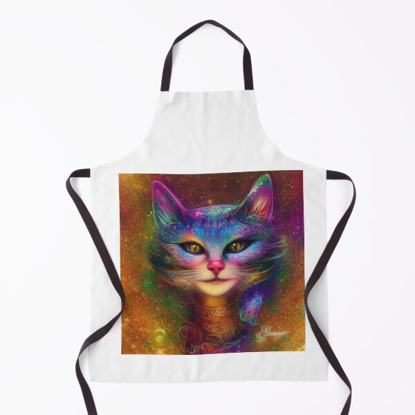 Item preview, Beautiful Fantasy Whimsical Cat Oil Painting with flowers in background designed and sold by ManifestoDesign.