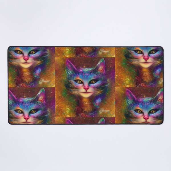 Item preview, Beautiful Fantasy Whimsical Cat Oil Painting with flowers in background designed and sold by ManifestoDesign.