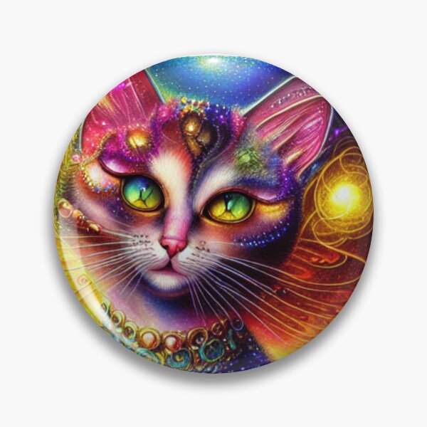 Item preview, Beautiful Fantasy Whimsical Cat Oil Painting with flowers in background designed and sold by ManifestoDesign.