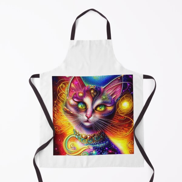 Item preview, Beautiful Fantasy Whimsical Cat Oil Painting with flowers in background designed and sold by ManifestoDesign.