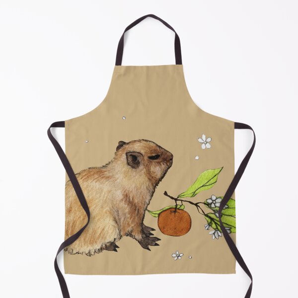 Item preview, Cute Baby Capybara (with flowering orange tree branch) designed and sold by mooonhannah.
