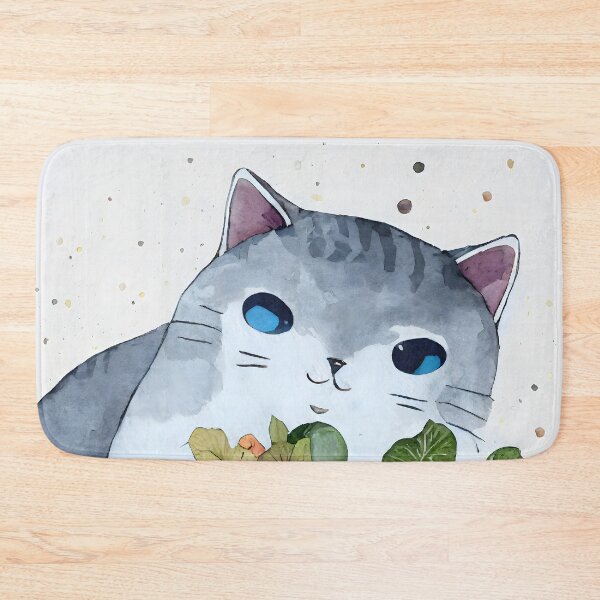 Item preview, Cozy cat with books and house plants, watercolor designed and sold by njiiz.