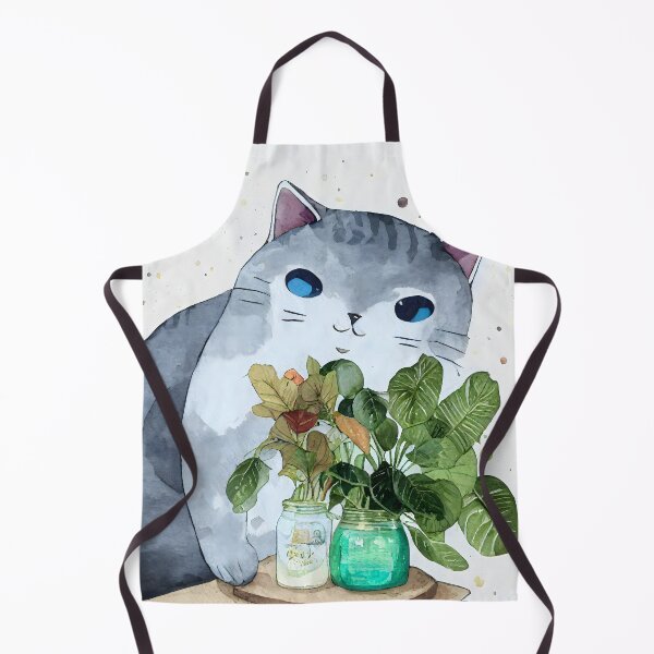 Item preview, Cozy cat with books and house plants, watercolor designed and sold by njiiz.