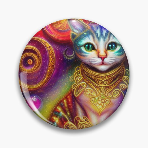 Item preview, Beautiful Fantasy Whimsical Cat Oil Painting with flowers in background designed and sold by ManifestoDesign.