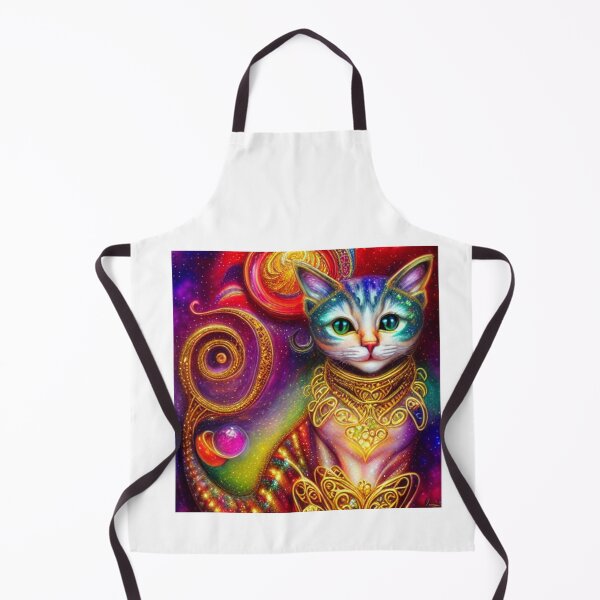 Item preview, Beautiful Fantasy Whimsical Cat Oil Painting with flowers in background designed and sold by ManifestoDesign.