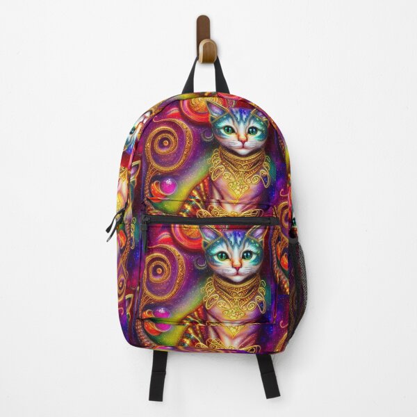 Item preview, Beautiful Fantasy Whimsical Cat Oil Painting with flowers in background designed and sold by ManifestoDesign.