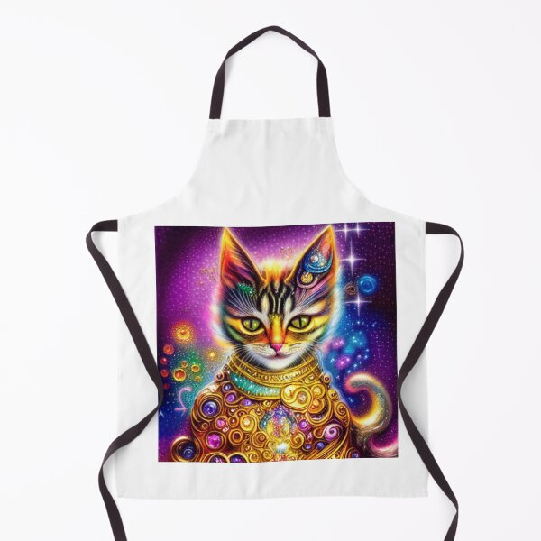 Item preview, Beautiful Fantasy Whimsical Cat Oil Painting with flowers in background designed and sold by ManifestoDesign.