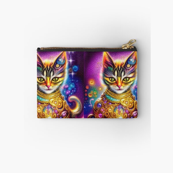 Item preview, Beautiful Fantasy Whimsical Cat Oil Painting with flowers in background designed and sold by ManifestoDesign.