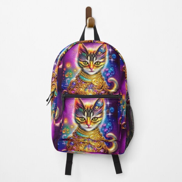 Item preview, Beautiful Fantasy Whimsical Cat Oil Painting with flowers in background designed and sold by ManifestoDesign.