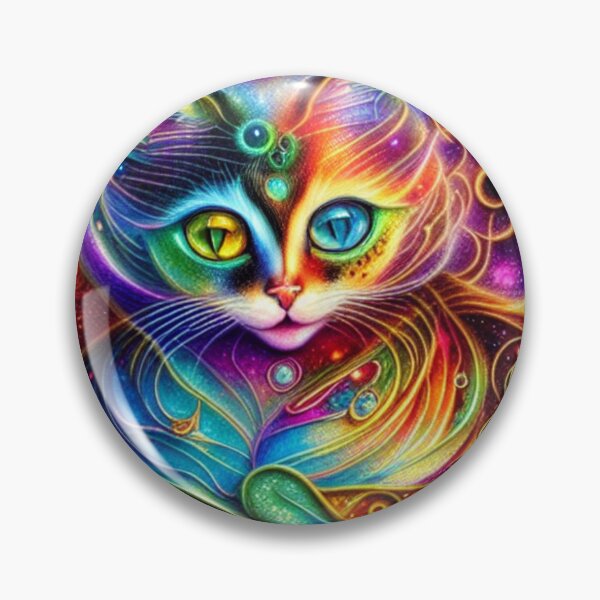 Item preview, Beautiful Fantasy Whimsical Cat Oil Painting with flowers in background designed and sold by ManifestoDesign.