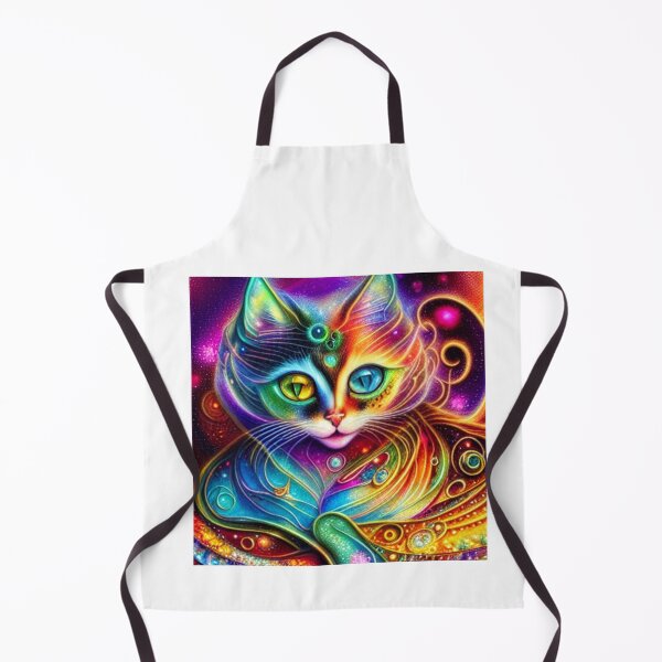 Item preview, Beautiful Fantasy Whimsical Cat Oil Painting with flowers in background designed and sold by ManifestoDesign.