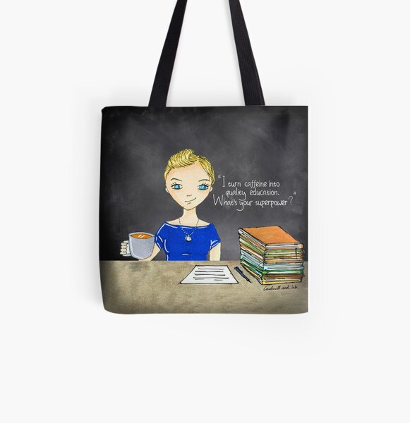 Teacher Coffee 5 All Over Print Tote Bag